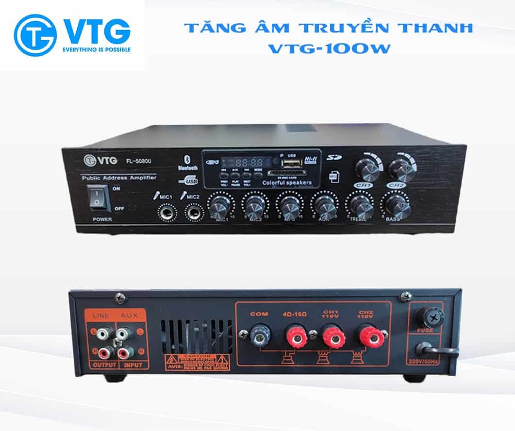 Tăng âm truyền thanh VTG-100W SL-8100A